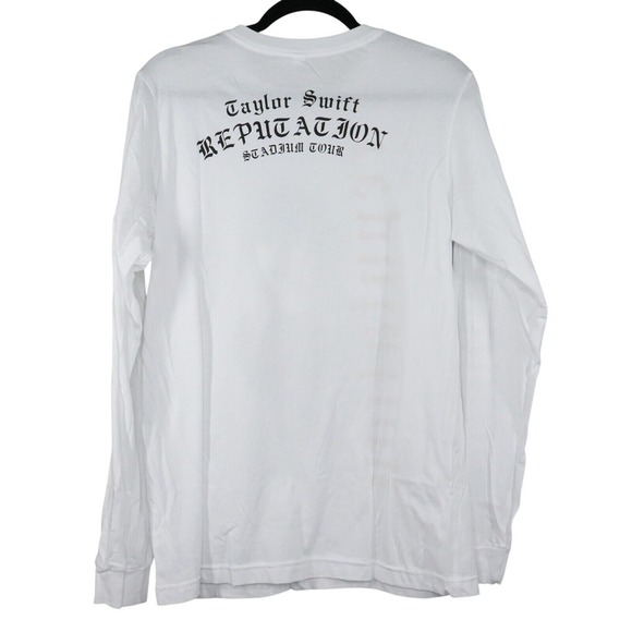 Swifty T.S. Reputation Stadium Tour T Shirt Unisex Size Medium White Long Sleeve - Picture 7 of 9